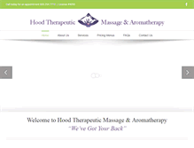 Tablet Screenshot of hoodtherapeuticmassage.com